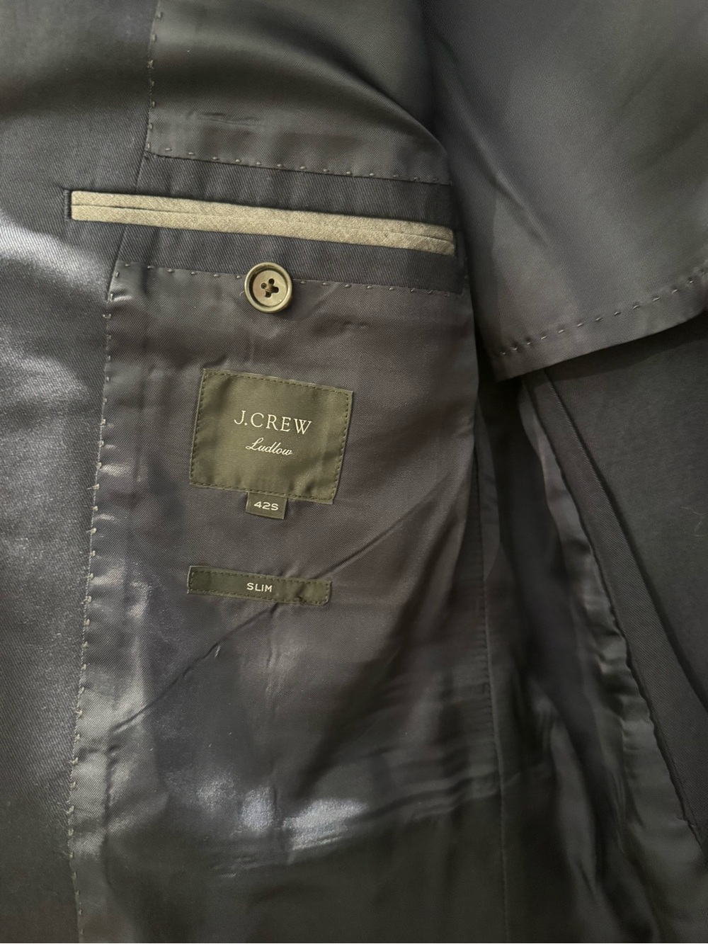 J.Crew Suit and Pants Ludlow 42S W32 30L Loro Piana Blue Peaked Lapel - Picture 5 of 10